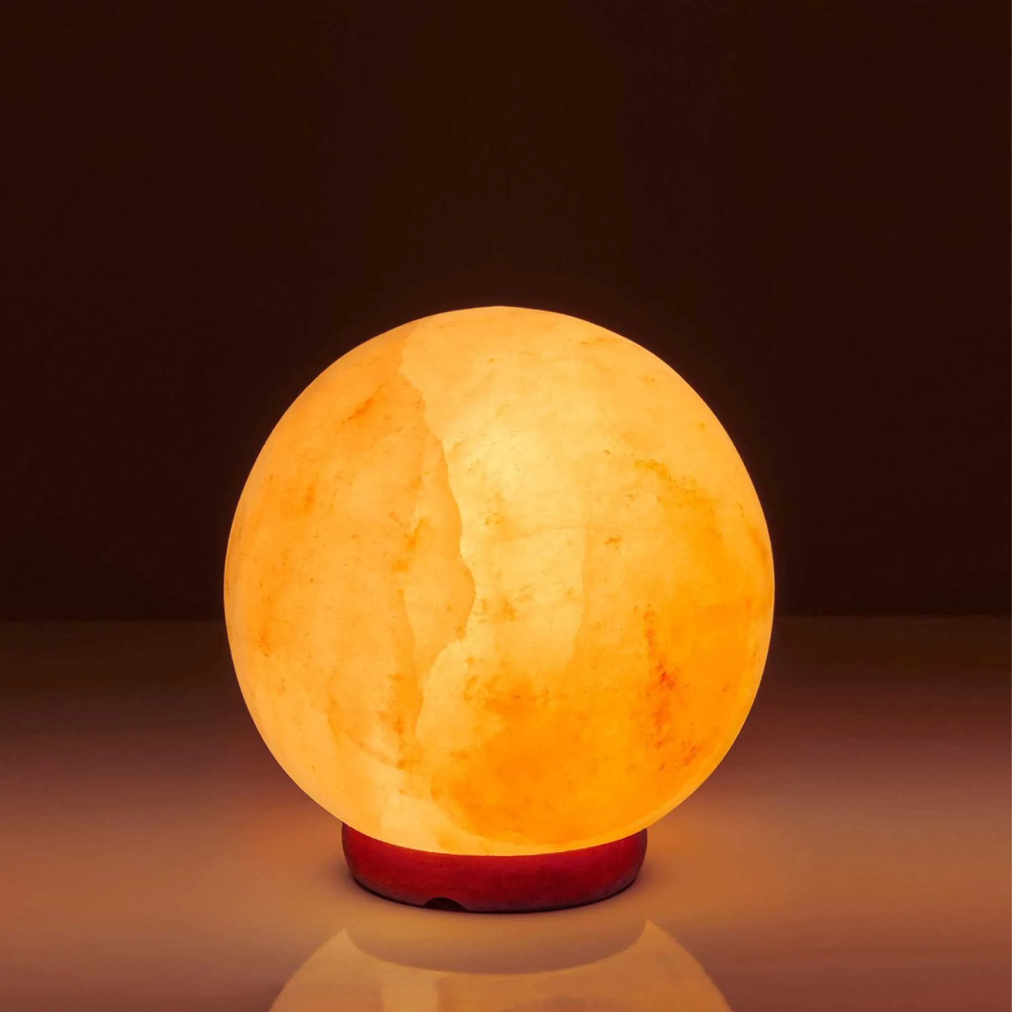 12V 12W 5" Ball Himalayan Pink Salt Lamp | Carved Rock Crystal Light with On/Off Switch