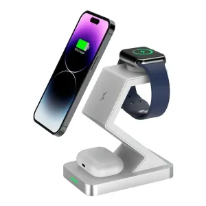 15W 3 In 1 Magnetic Wireless Charger For Iphone Watch Airpods