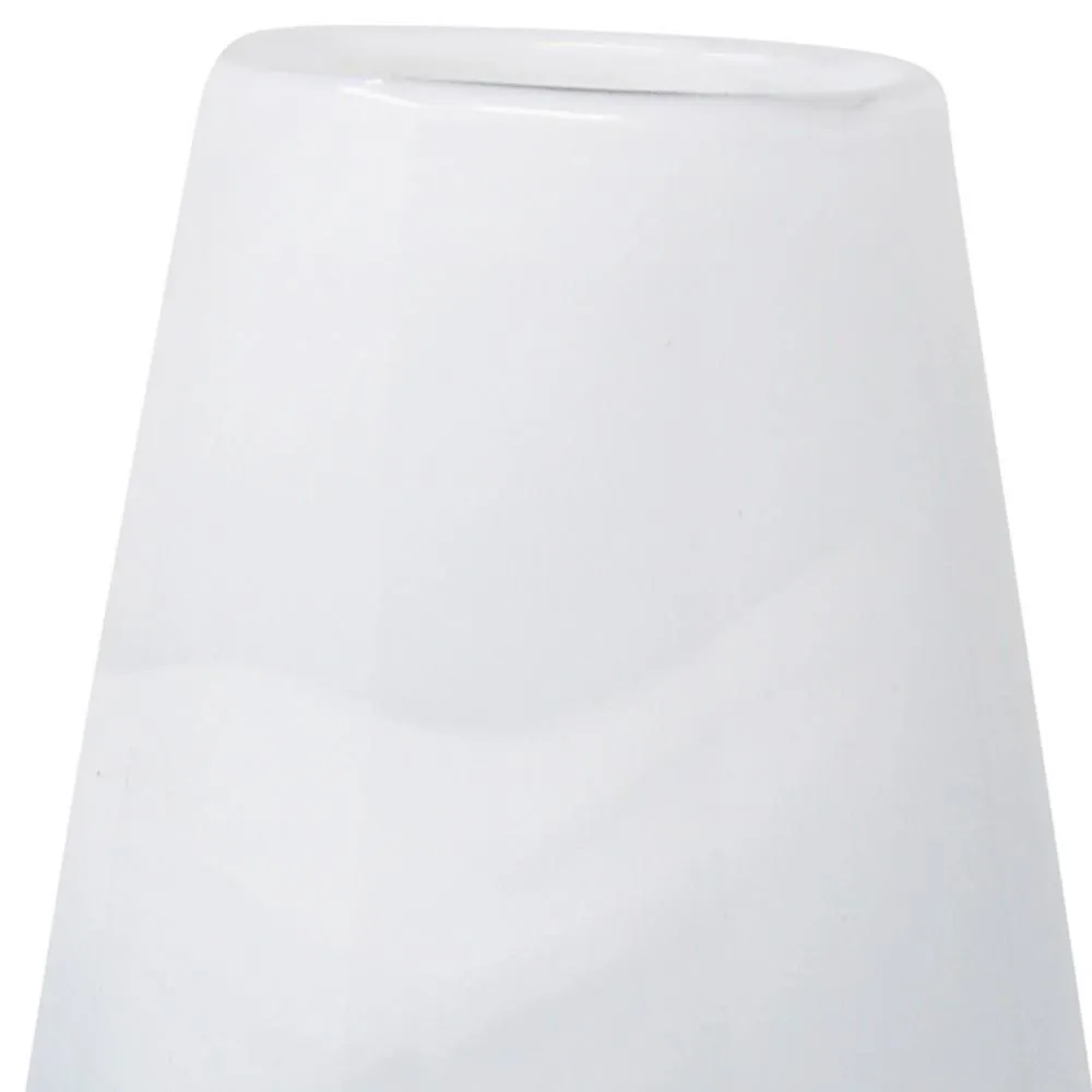 17" Conical Glass Vase with Swirl Pattern, Blue and White by Casagear Home