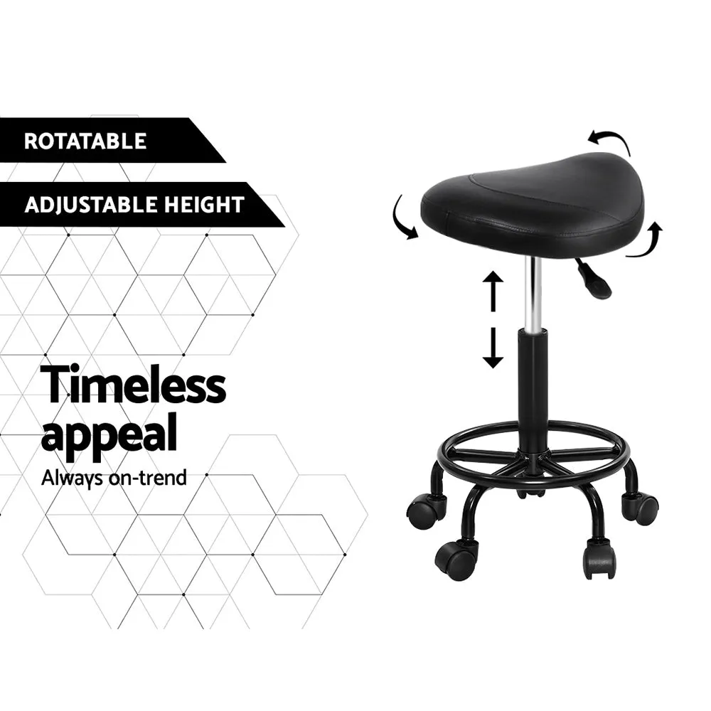 2-Pack Saddle Salon Stools | PU Hydraulic Lift
