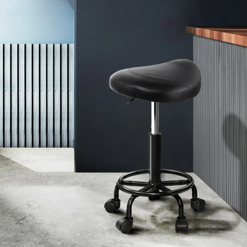 2-Pack Saddle Salon Stools | PU Hydraulic Lift