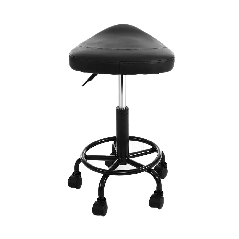 2-Pack Saddle Salon Stools | PU Hydraulic Lift