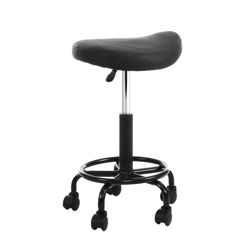 2-Pack Saddle Salon Stools | PU Hydraulic Lift