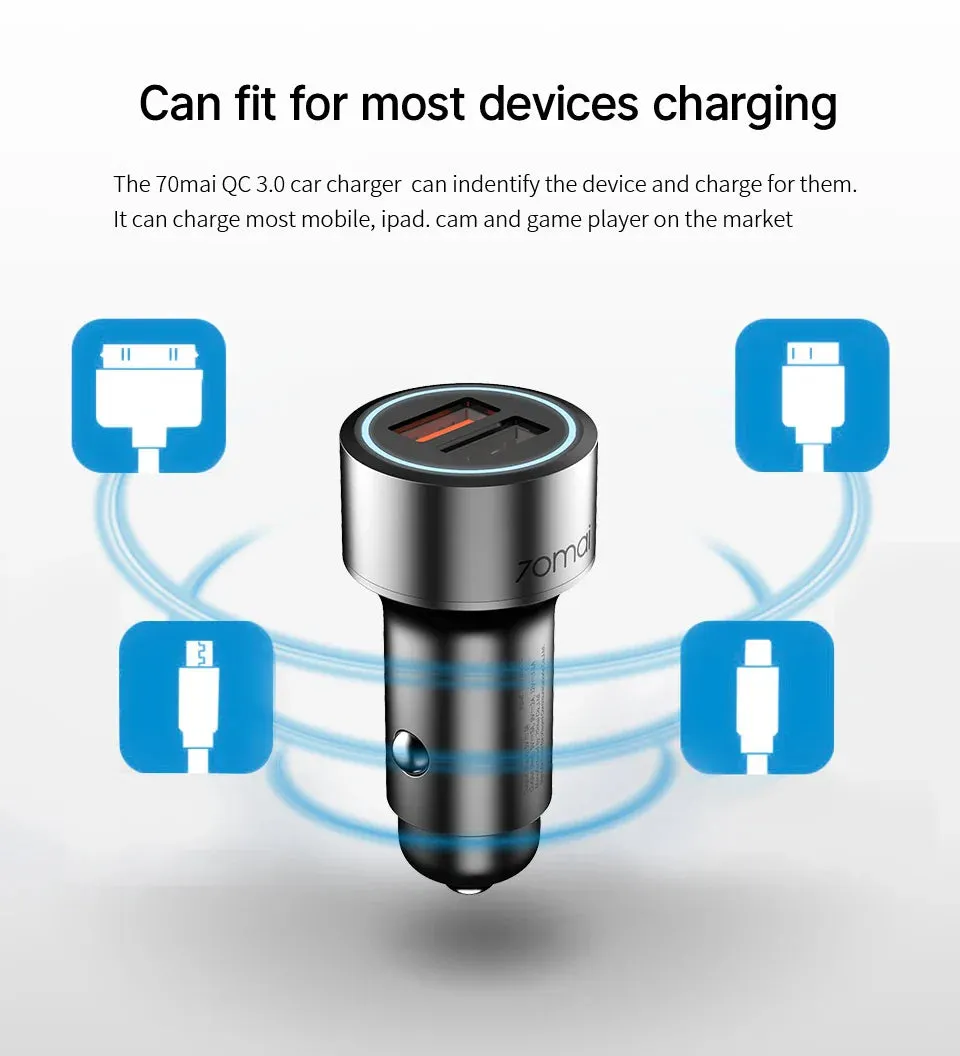 2 Port Usb Car Charger For Dash Cams