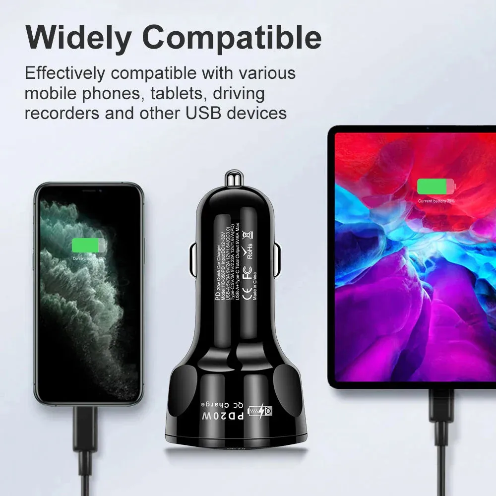 20w 4 Port Usb Car Charger for Fast Charging