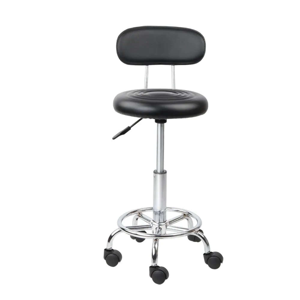 2X Salon Stool | Swivel Backrest Chair | Barber Hairdressing | Hydraulic Height