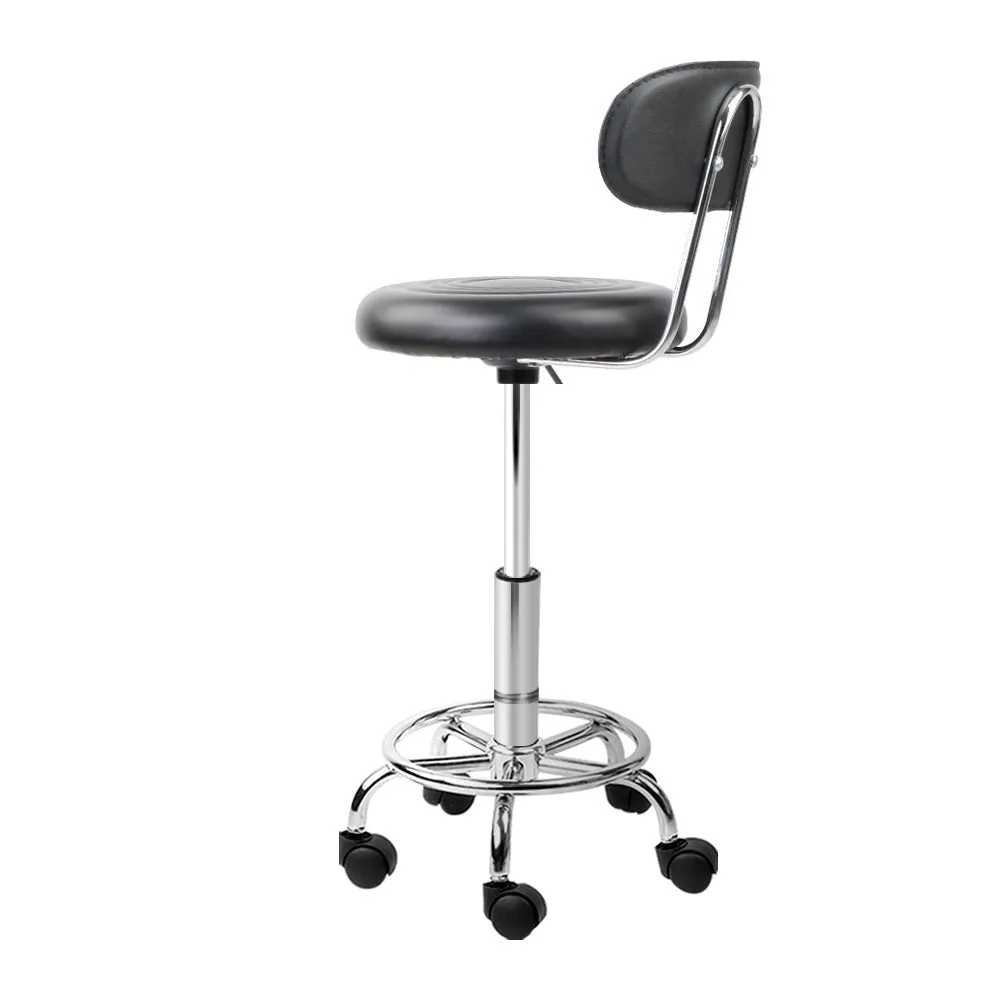 2X Salon Stool | Swivel Backrest Chair | Barber Hairdressing | Hydraulic Height