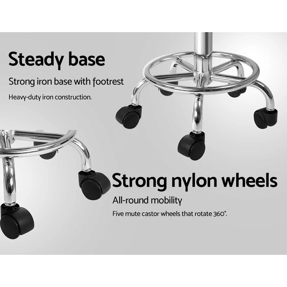 2X Salon Stool | Swivel Backrest Chair | Barber Hairdressing | Hydraulic Height