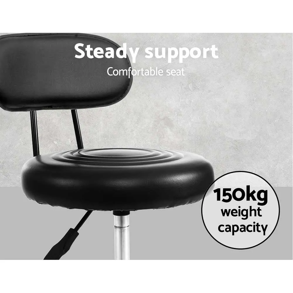 2X Salon Stool | Swivel Backrest Chair | Barber Hairdressing | Hydraulic Lift
