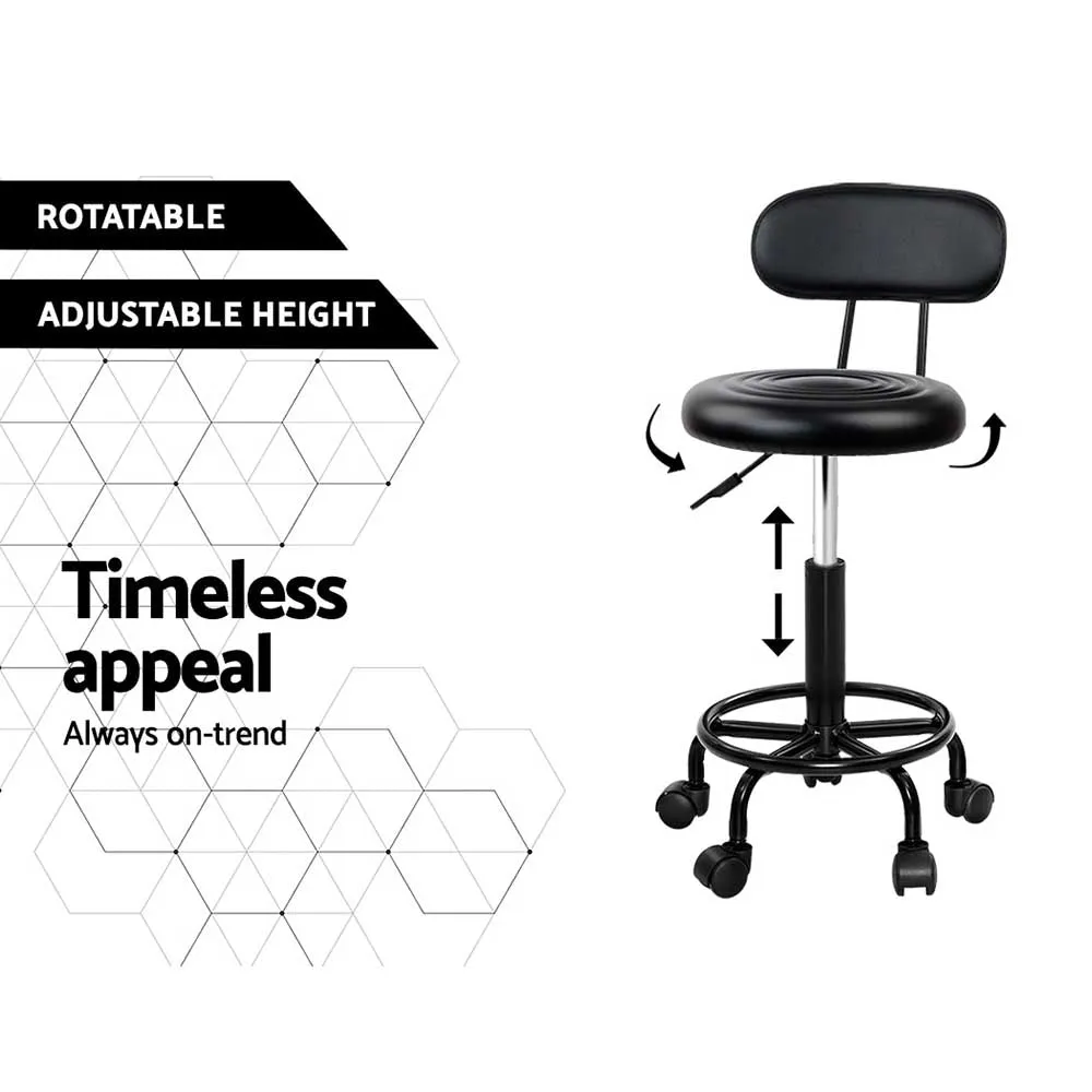 2X Salon Stool | Swivel Backrest Chair | Barber Hairdressing | Hydraulic Lift