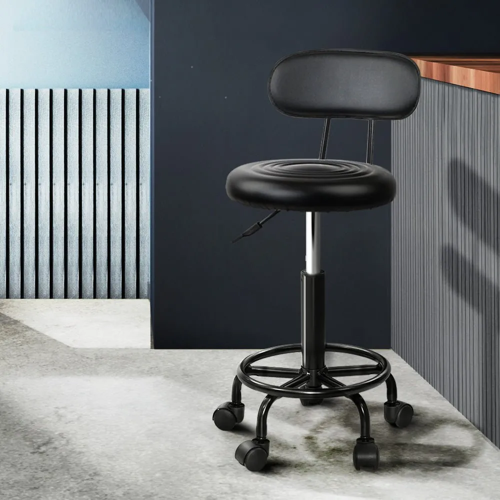 2X Salon Stool | Swivel Backrest Chair | Barber Hairdressing | Hydraulic Lift