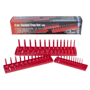 3 Piece SAE Socket Tray Set HNE9301