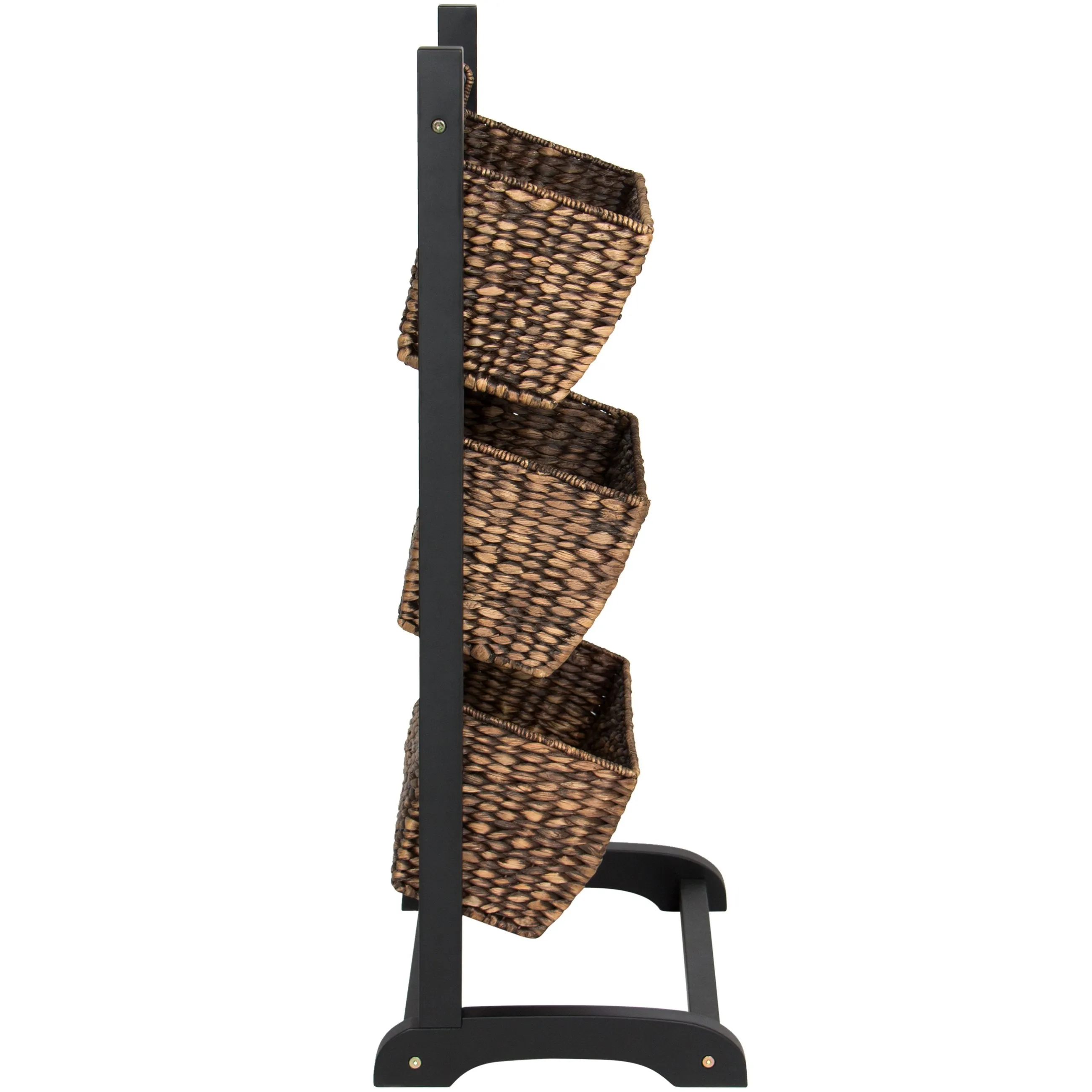 3-Tier Water Hyacinth Storage Basket Tower - Brown