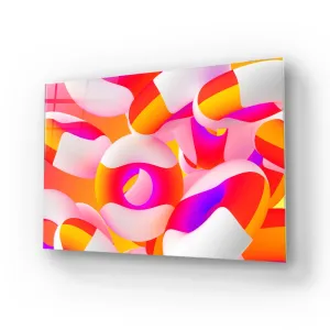 3D Party Rings Glass Wall Art