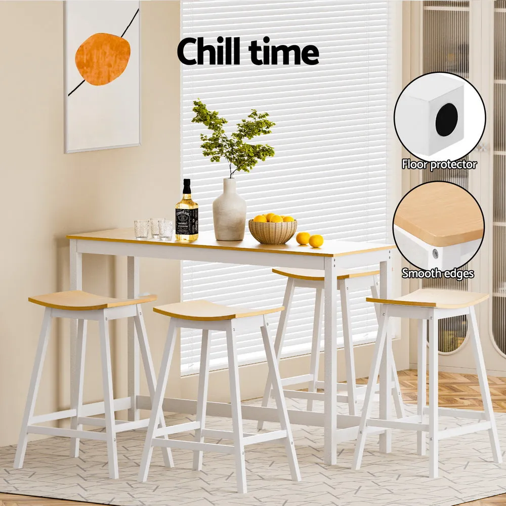 4x Bar Stools | Wooden Chairs | Oak Finish