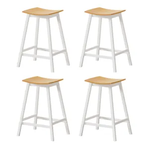 4x Bar Stools | Wooden Chairs | Oak Finish
