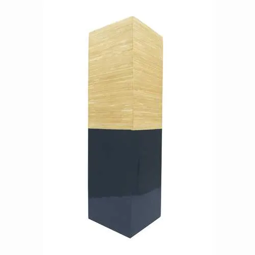 6.75" X 6.75" X 24" Natural Wood Bamboo Vase with Tones