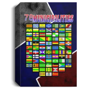 78 Municipalities Deluxe Portrait Canvas 1.5in Frame