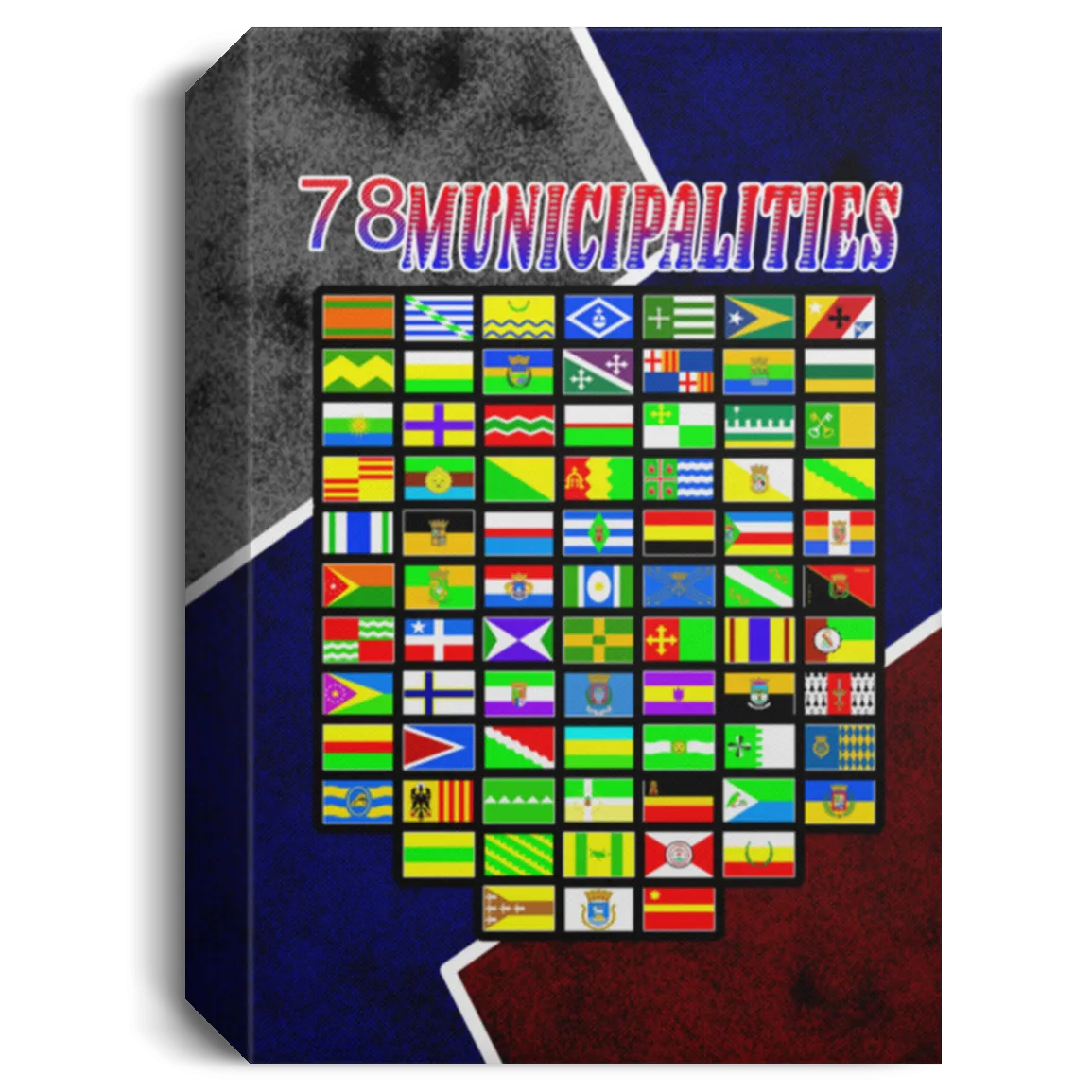 78 Municipalities Deluxe Portrait Canvas 1.5in Frame