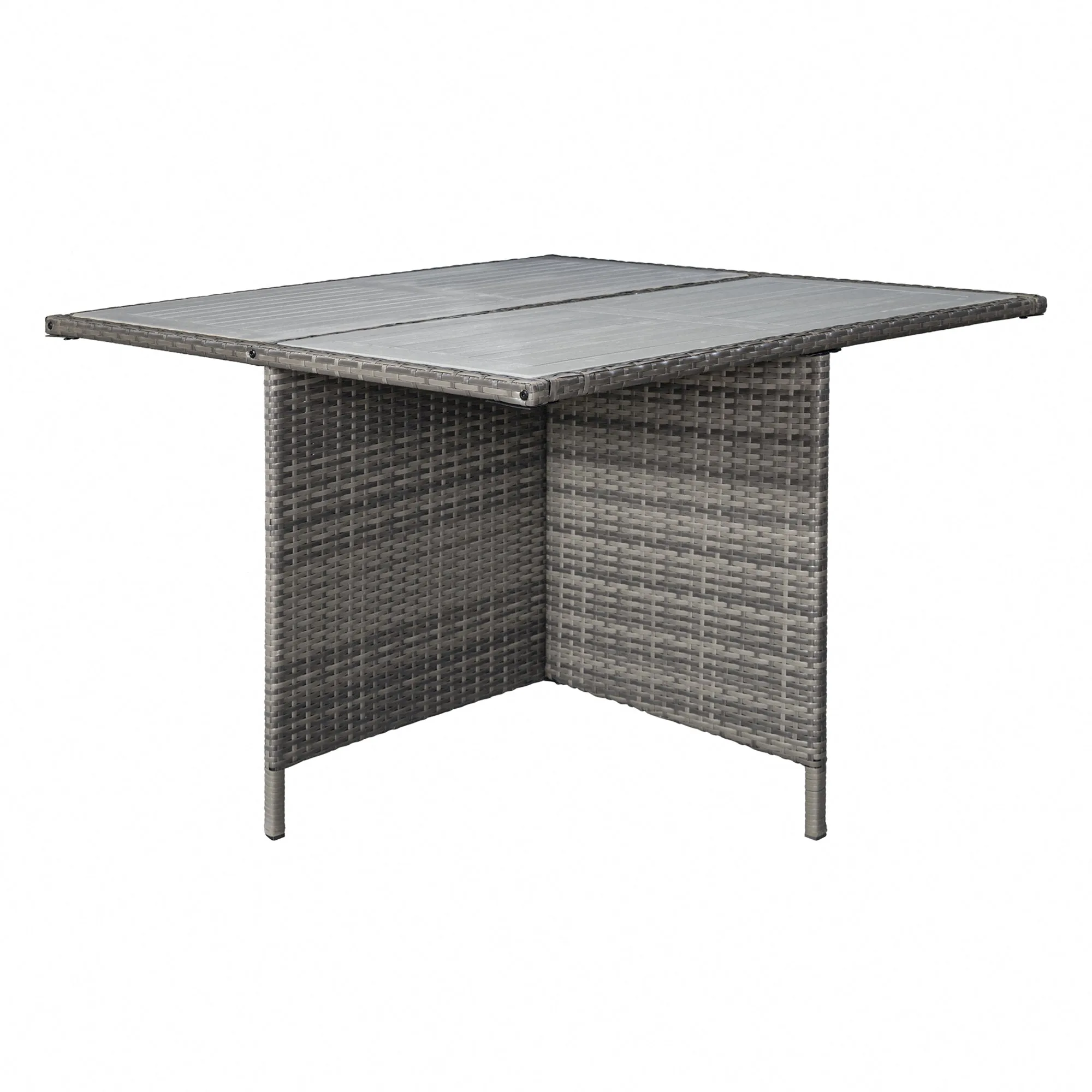 9 Piece Rattan Cube Garden Dining Set - Grey