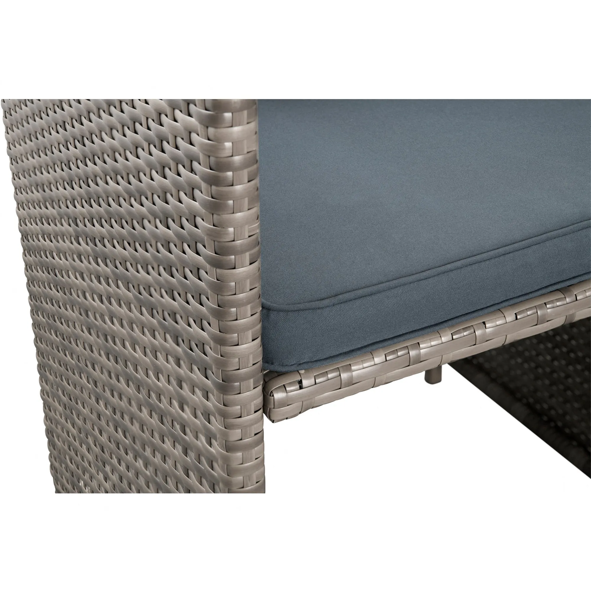 9 Piece Rattan Cube Garden Dining Set - Grey