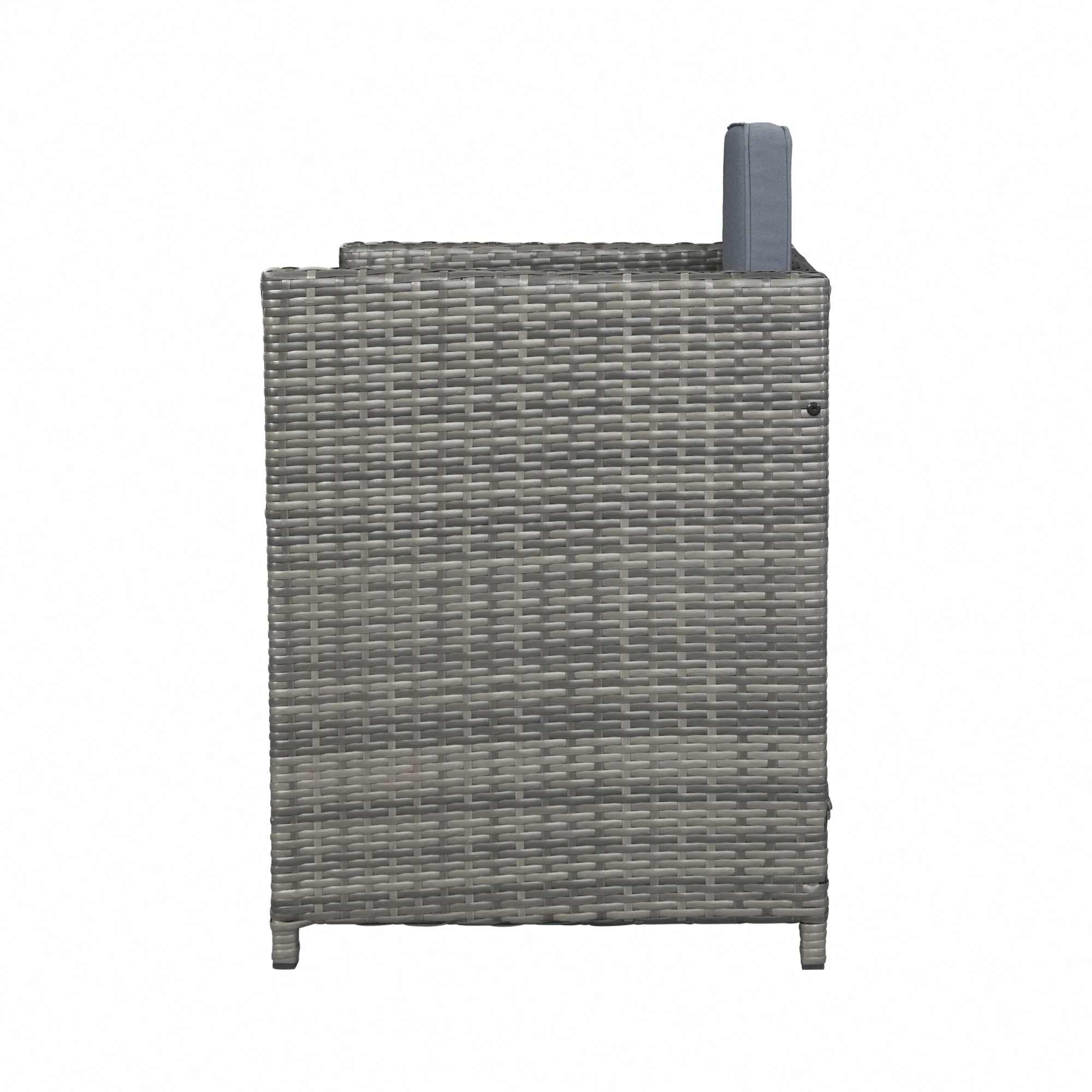 9 Piece Rattan Cube Garden Dining Set - Grey