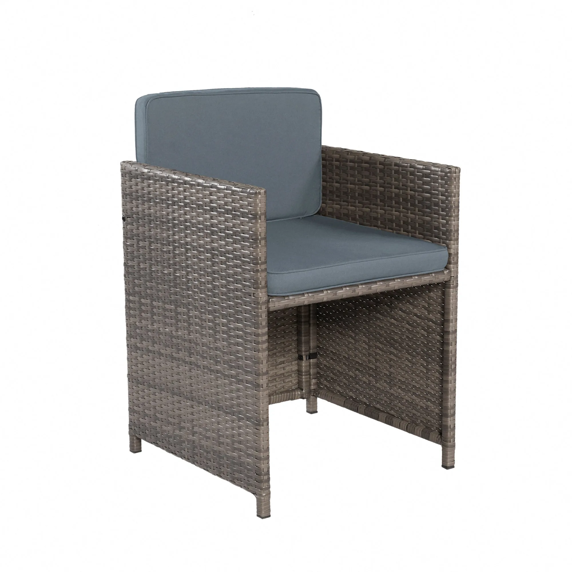 9 Piece Rattan Cube Garden Dining Set - Grey