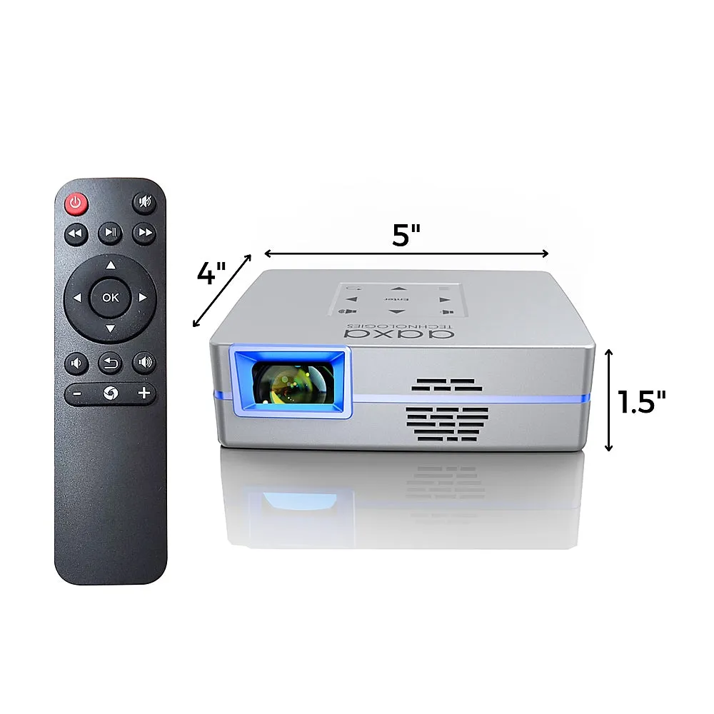 AAXA - SLC450 Short Throw Mini Projector, Native 1080P, Wireless Mirroring, Built-in Streaming Apps, Digital Keystone - Space Gray
