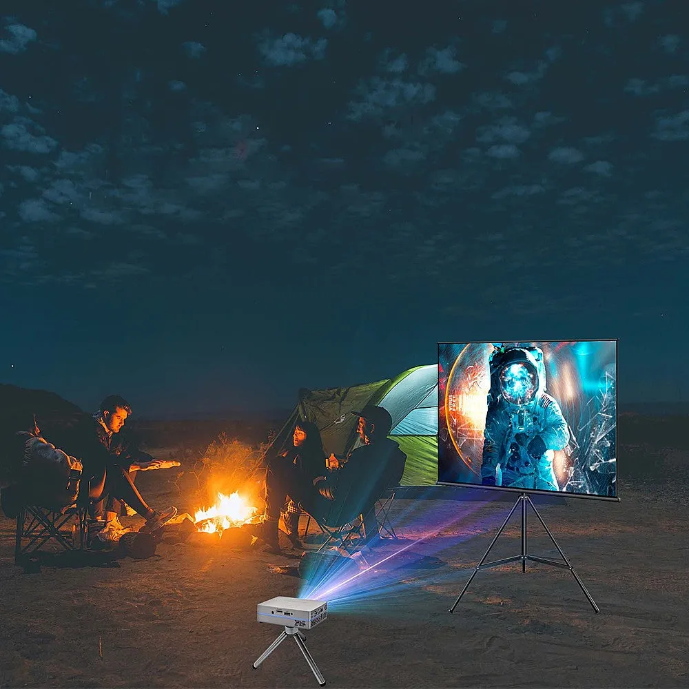 AAXA - SLC450 Short Throw Mini Projector, Native 1080P, Wireless Mirroring, Built-in Streaming Apps, Digital Keystone - Space Gray