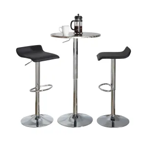 Ale - 3 Piece Bar Set Bistro Round Contemporary Adjustable Oval Footrest by Couch.com
