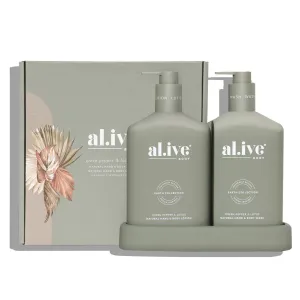Al.ive Body Wash & Lotion Duo   Tray - Green Pepper & Lotus