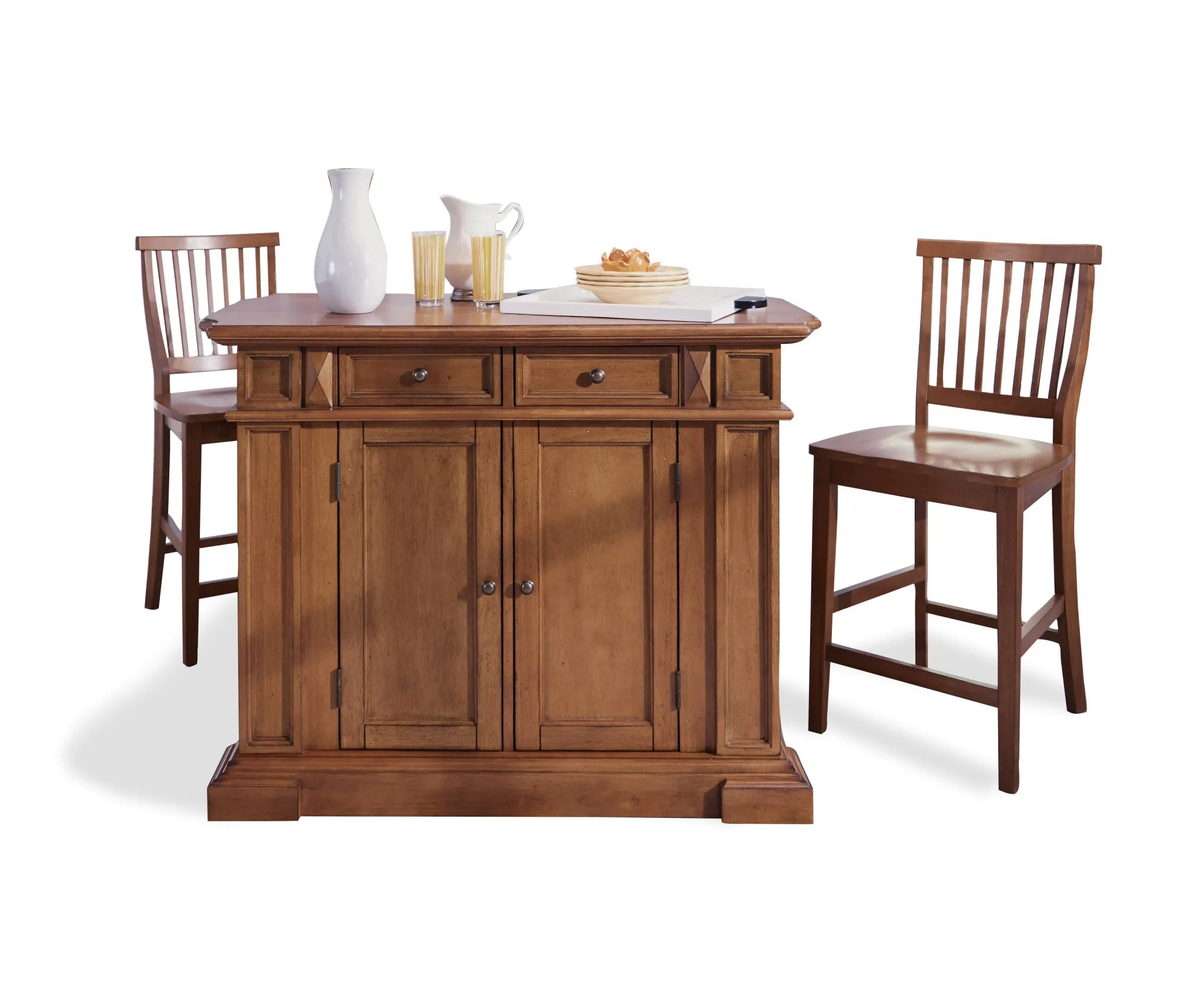 Americana Brown Kitchen Island Set