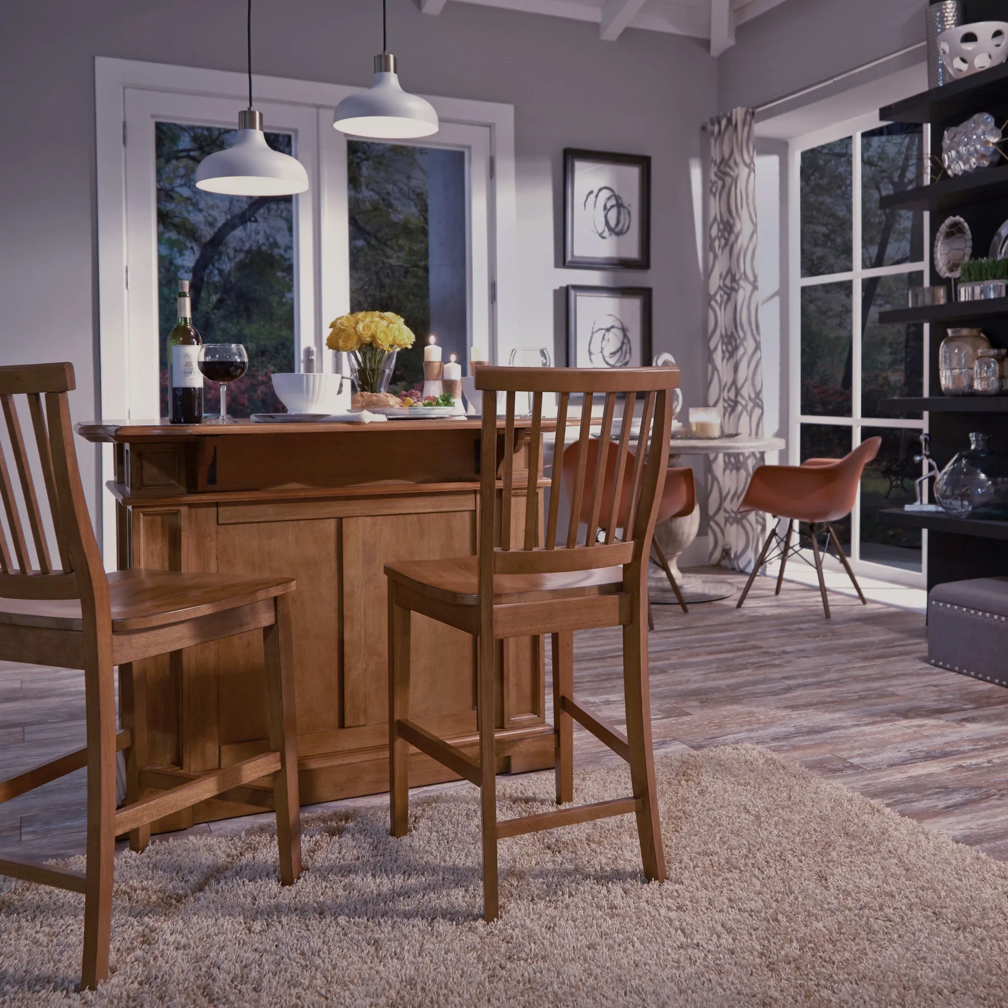 Americana Brown Kitchen Island Set