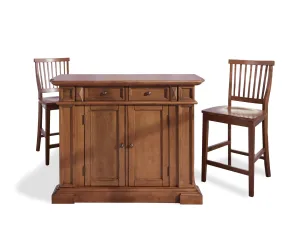 Americana Brown Kitchen Island Set