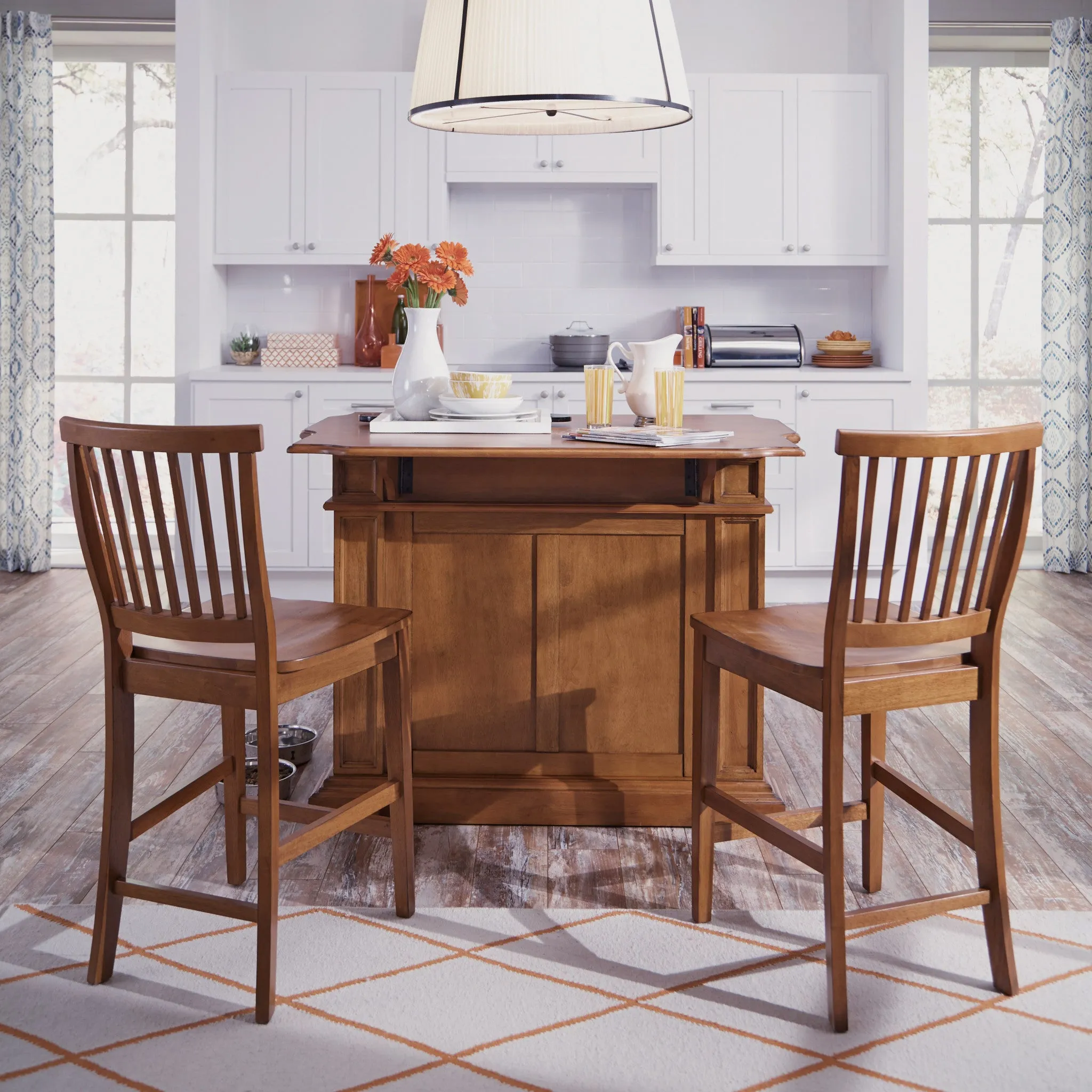 Americana Brown Kitchen Island Set