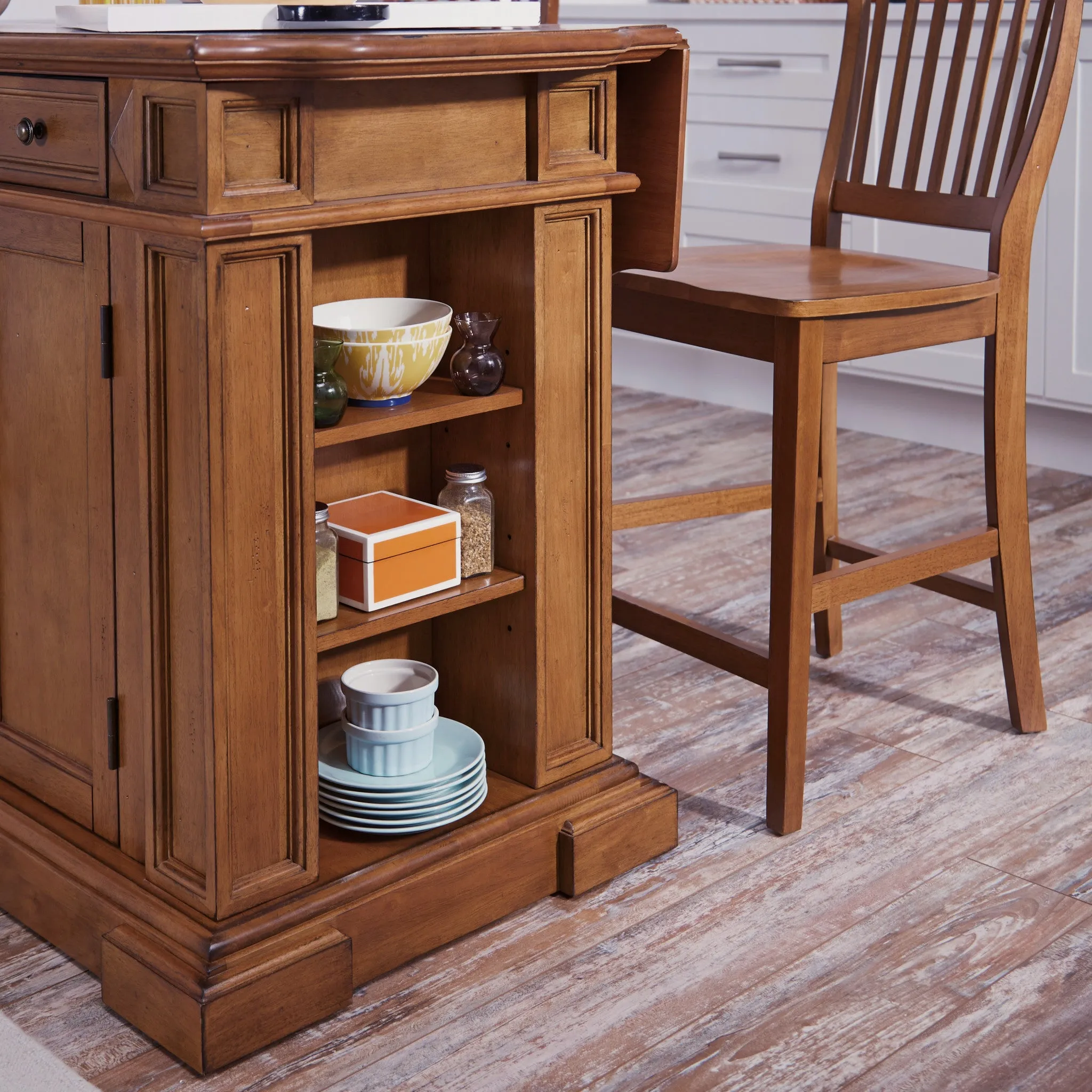 Americana Brown Kitchen Island Set