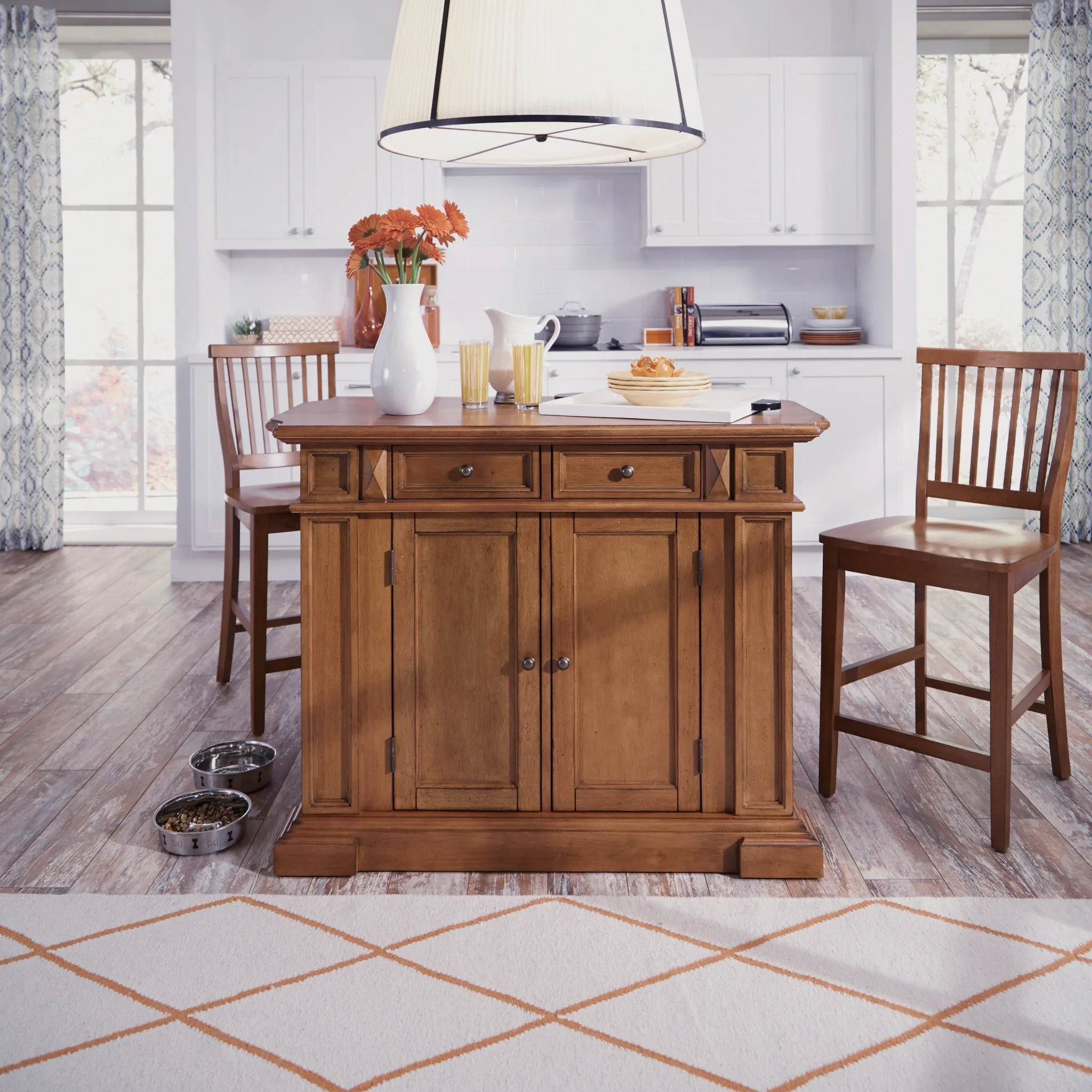 Americana Brown Kitchen Island Set