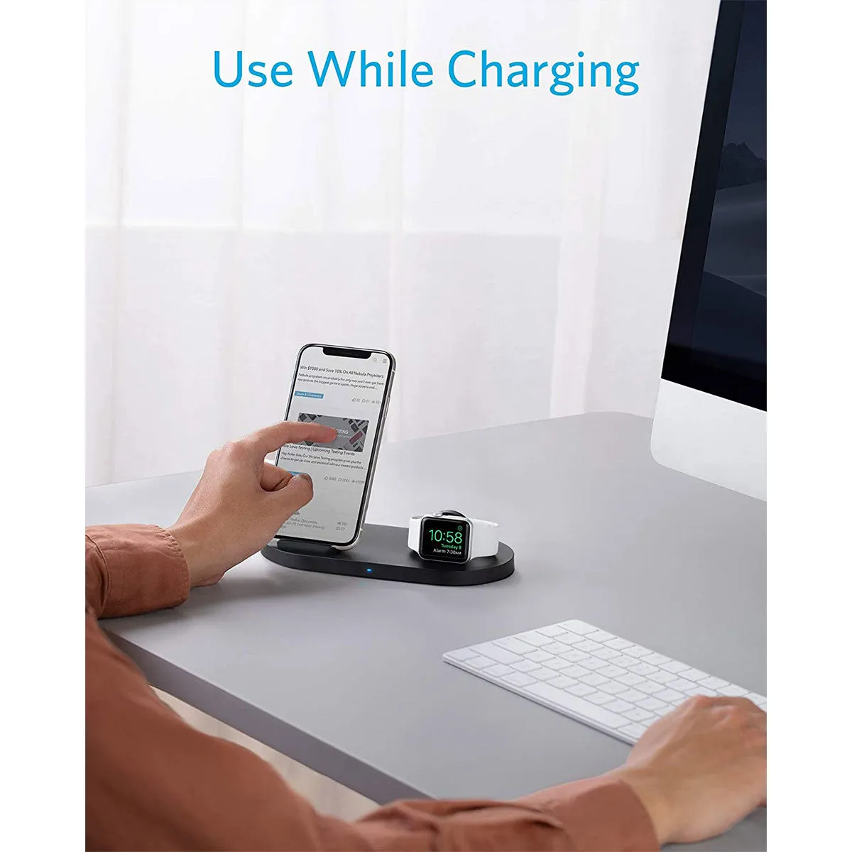 Anker Powerwave Wireless Charging Station with QC Charger and 2-in-1 Stand