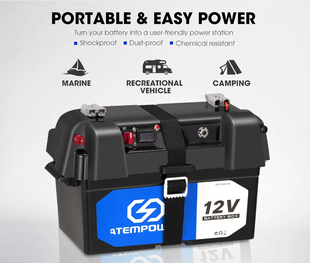 Atem Power 12V 40A DC to DC Battery Charger MPPT Dual Battery System with Battery Box