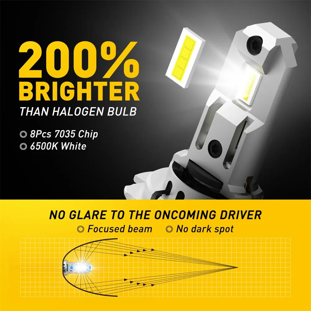 AUXITO H7 LED Bulb 30W 10000LM 6500K Cool White with Cooling Fan