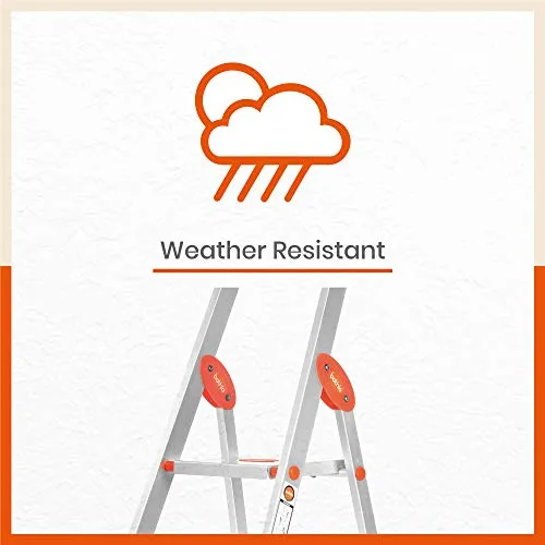 Bathla Advance 7-Step Foldable Aluminium Ladder with Sure-Hinge Technology (Orange)