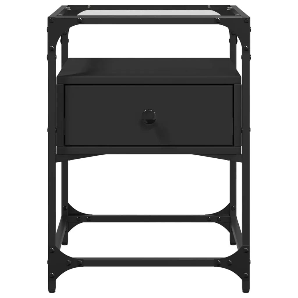 Bedside Cabinet Black 40x40x55 cm Engineered Wood