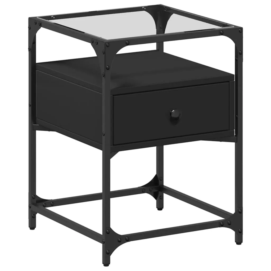 Bedside Cabinet Black 40x40x55 cm Engineered Wood