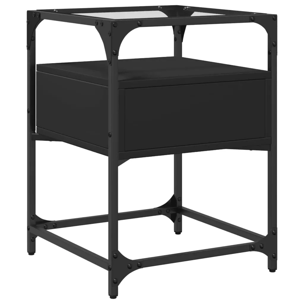 Bedside Cabinet Black 40x40x55 cm Engineered Wood