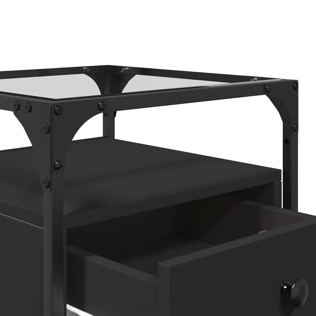 Bedside Cabinet Black 40x40x55 cm Engineered Wood