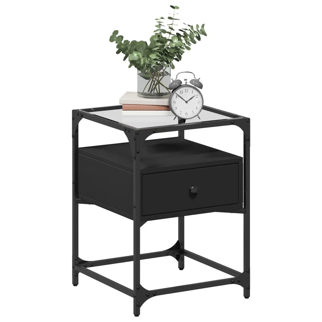 Bedside Cabinet Black 40x40x55 cm Engineered Wood