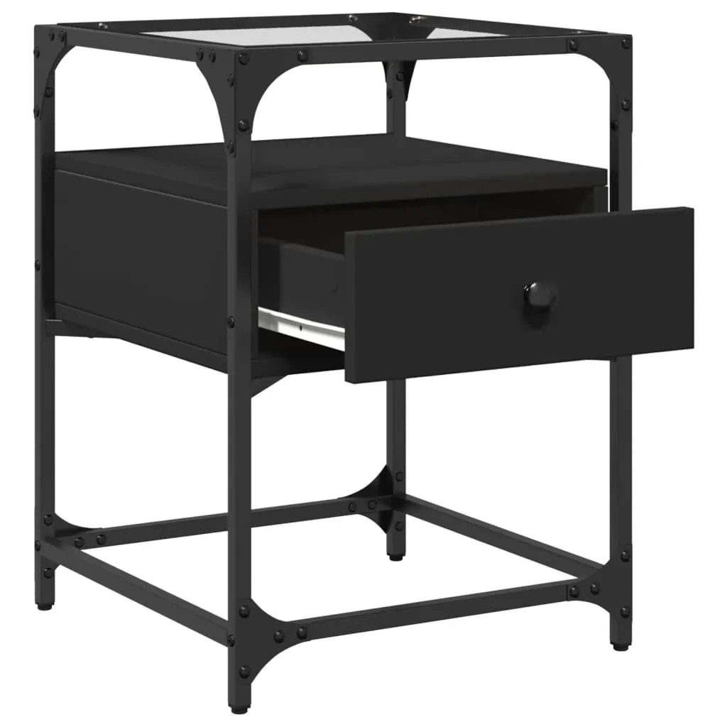 Bedside Cabinet Black 40x40x55 cm Engineered Wood