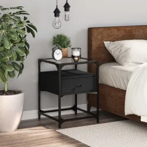 Bedside Cabinet Black 40x40x55 cm Engineered Wood