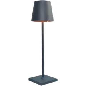 Black LED Knight Table Lamp USB 10 x 10 x 38cm