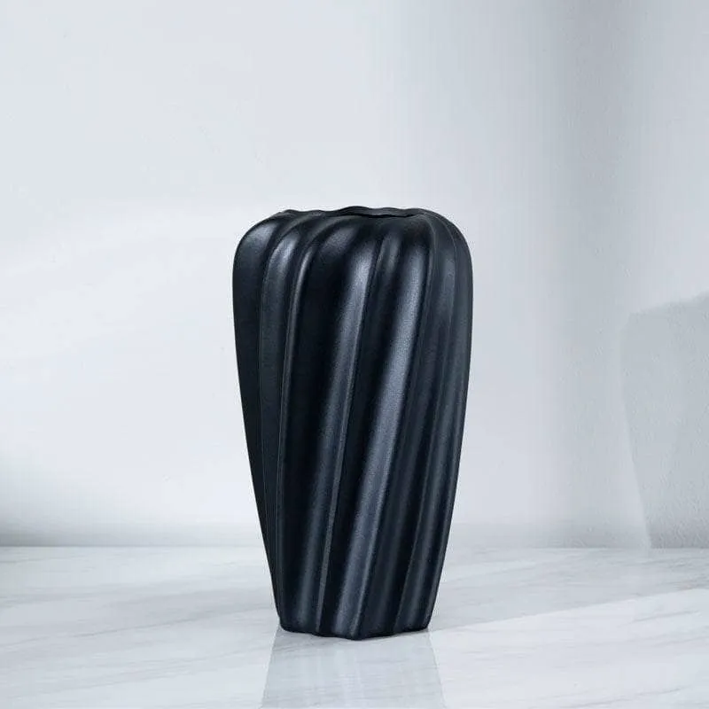 Black Matte Paint Vase - 13.5 x 24cm